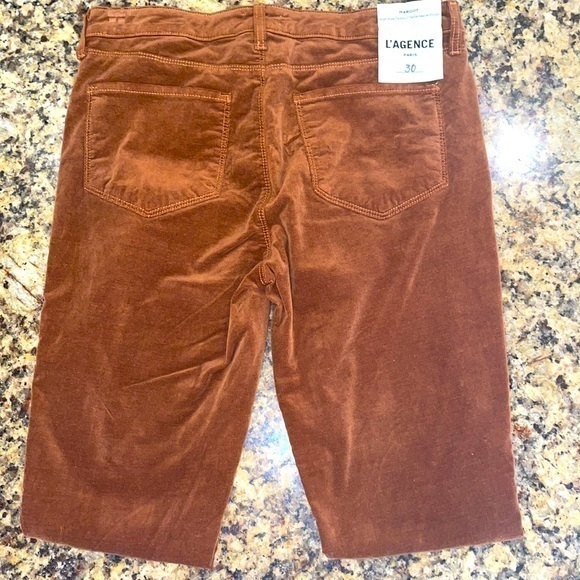 NWT  L’AGENCE Margot HR5‎ Skinny Tape-Java  Velvet Side Satin Stripe Jean Sz 30 - Picture 5 of 11